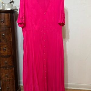 Ava & Viv Vibrant Pink Long Sleeve Dress